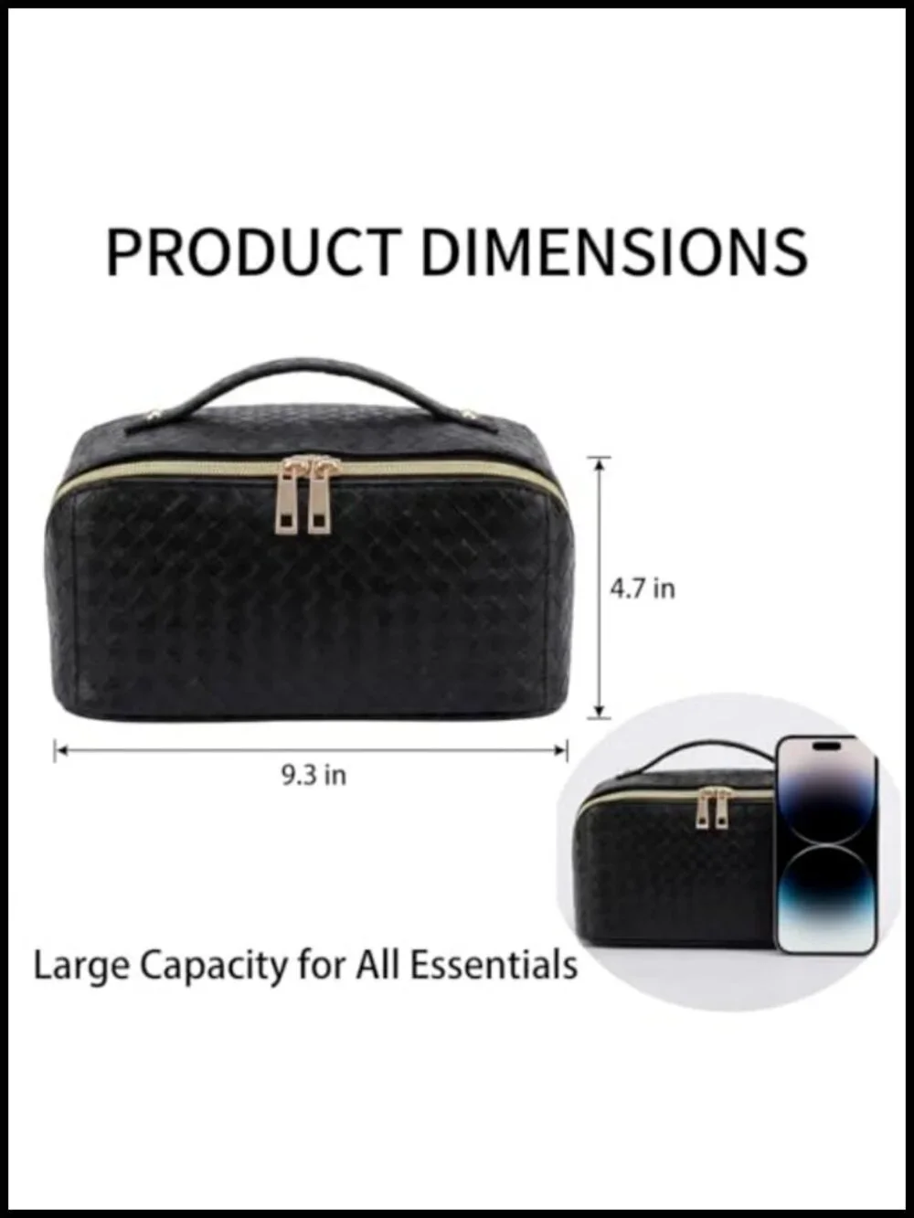 Large Capacity Foldable Travel Makeup Bag with Compartments